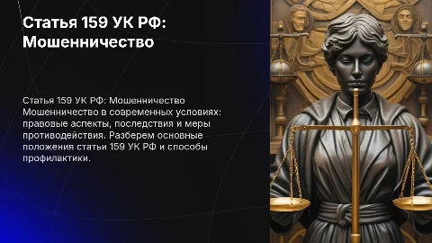 Ст.159 УК РФ Мошенничество