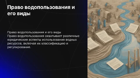Право водопользования и его виды