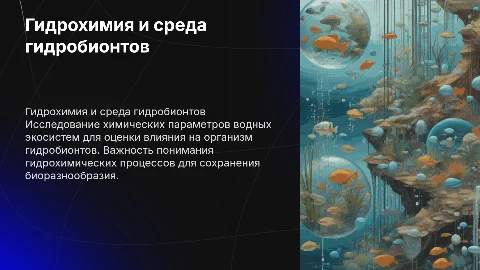 Гидрохимическая оценка среды обитания гидробионтов