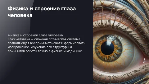 презентация по физике про глаз человека