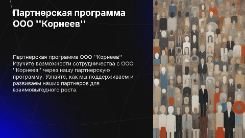 Партнерская программа в ООО "Корнеев"
