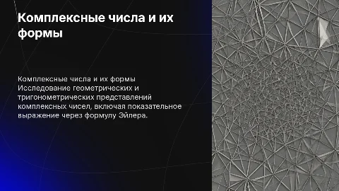 Геометрическое представление комплексного числа и его формы