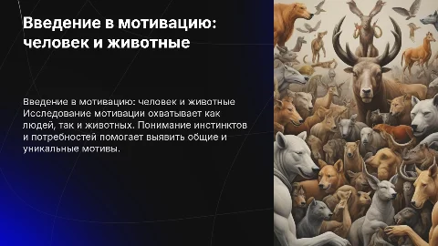Общее представление о мотивации: человек и животные