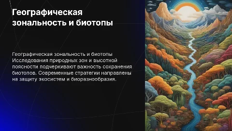 Географическая зональность и высотная поясность: сохранение биотопов