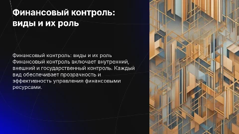 Краткая характеристика видов финансового контроля