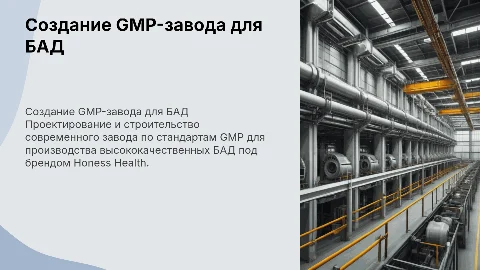 Создание GMP-завода для БАД под брендом Honess Health