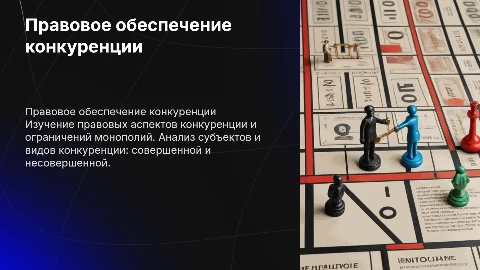 Правовое обеспечение конкуренции и монополистической деятельности