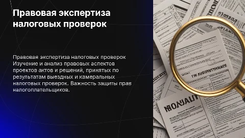 Правовая экспертиза налоговых проверок: защита прав налогоплательщиков
