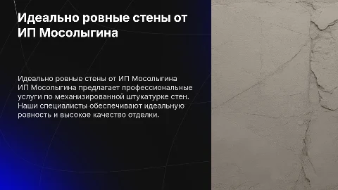 Механизированная штукатурка стен от ИП Мосолыгина