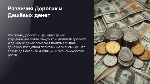 Различия принципов Дорогих и Дешёвых денег