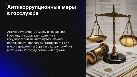 Правовые средства противодействия коррупции в госслужбе