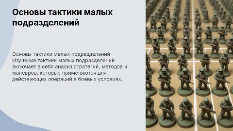 Основы тактики малых подразделений