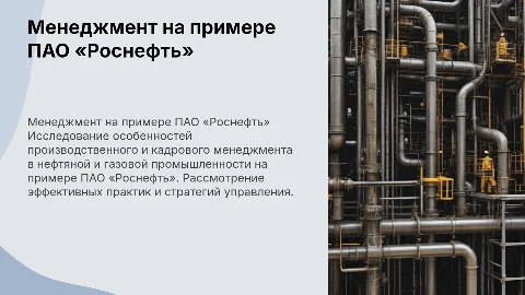 Производственный и кадровый менеджмент в ПАО «Роснефть»