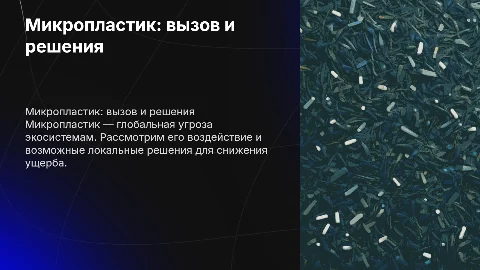 Микропластик и его воздействие: локальные решения проблемы