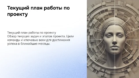 Презентация текущего плана работы по проект у