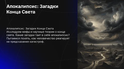 Апокалипсис. Конец света. Рассуждения и загадки