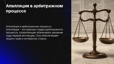 Особенности апелляции как стадии арбитражного процесса