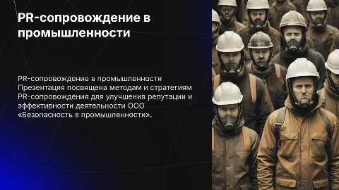 PR-СОПРОВОЖДЕНИЕ ДЕЯТЕЛЬНОСТИ ООО «БЕЗОПАСНОСТЬ В ПРОМЫШЛЕННОСТИ»