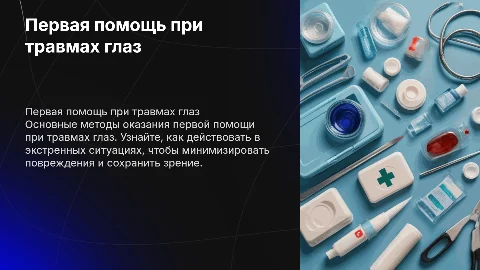 Первая помощь при травмах в глазах