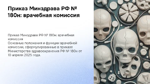 Положение о врачебной комиссии: приказ Минздрава РФ № 180н