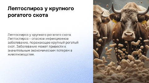 Лептоспироз крупного рогатого скота и молодняка