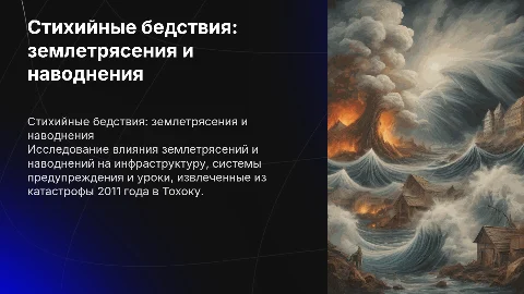 Влияние землетрясений и наводнений на устойчивость