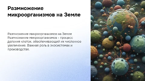 Размножение микроорганизмов на земле