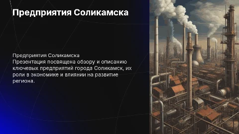 список и описание предприятий соликамска