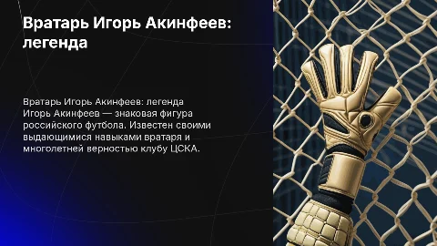 Вратарь Акинфеев, кратко