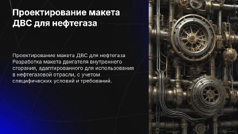 Разработка макета двигателя внутреннего сгорания для нефтегаза