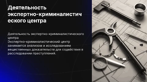 деятельность экспертно-криминалистического центра