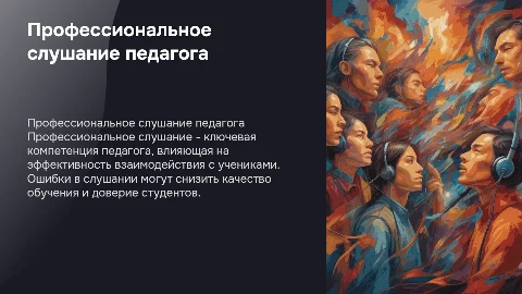Профессиональное слушание педагога и ошибки в нем