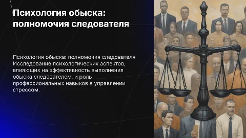 Психологические аспекты полномочий следователя при обыске