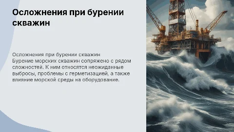 Осложнения при бурении морских скважин