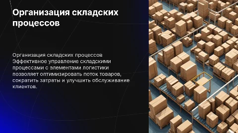 Организация складских процессов с элементами логистики