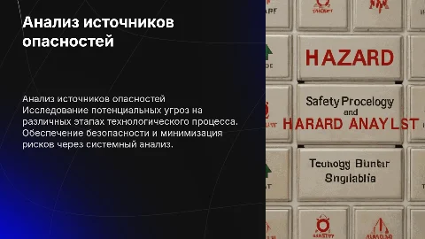 Анализ источников опасностей на разных этапах работ