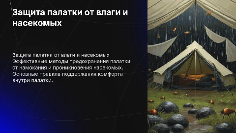 Предохранение палатки от намокания и насекомых: советы