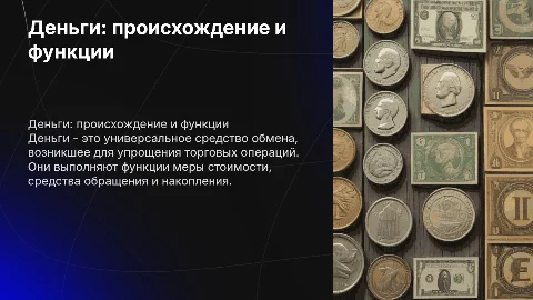 деньги,их происхождение сущность и функции