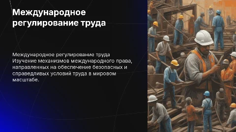 Международно-правовое регулирование условий и охраны труда