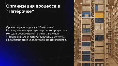 Организация торгово-технологического процесса в "Пятёрочке"