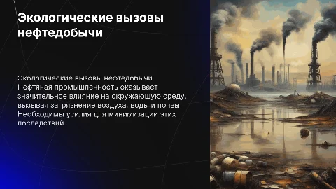 Экологические проблемы нефтяной промышленности