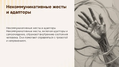 Некоммуникативные жесты (адапторы и жесты самоочищения)