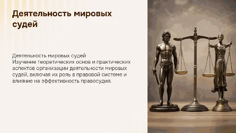 Организация деятельности мировых судей: теория и практика