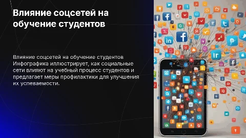 Создание инфографики о влиянии соцсетей на обучение студентов