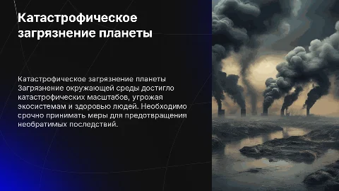 Катастрофическое загрязнение окружающей среды