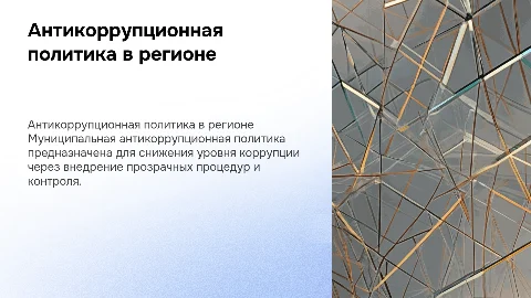 Антикоррупционная политика в муниципальном образовании региона