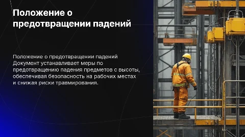 Положение №П.АУП-001-2024_2: предотвращение падения предметов