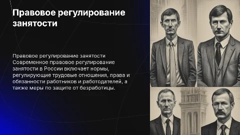 ПРАВОВОЕ РЕГУЛИРОВАНИЕ ЗАНЯТОСТИ В РОССИИ НА СОВРЕМЕННОМ ЭТАПЕ