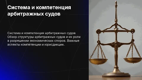 Система и компетенция арбитражных судов