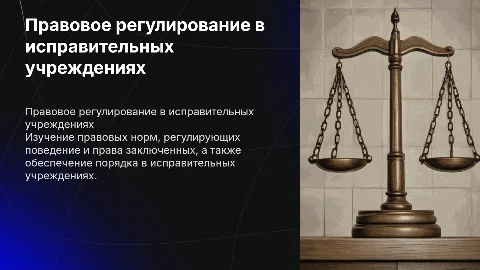 Правовое регулирование режима в исправительных учреждениях